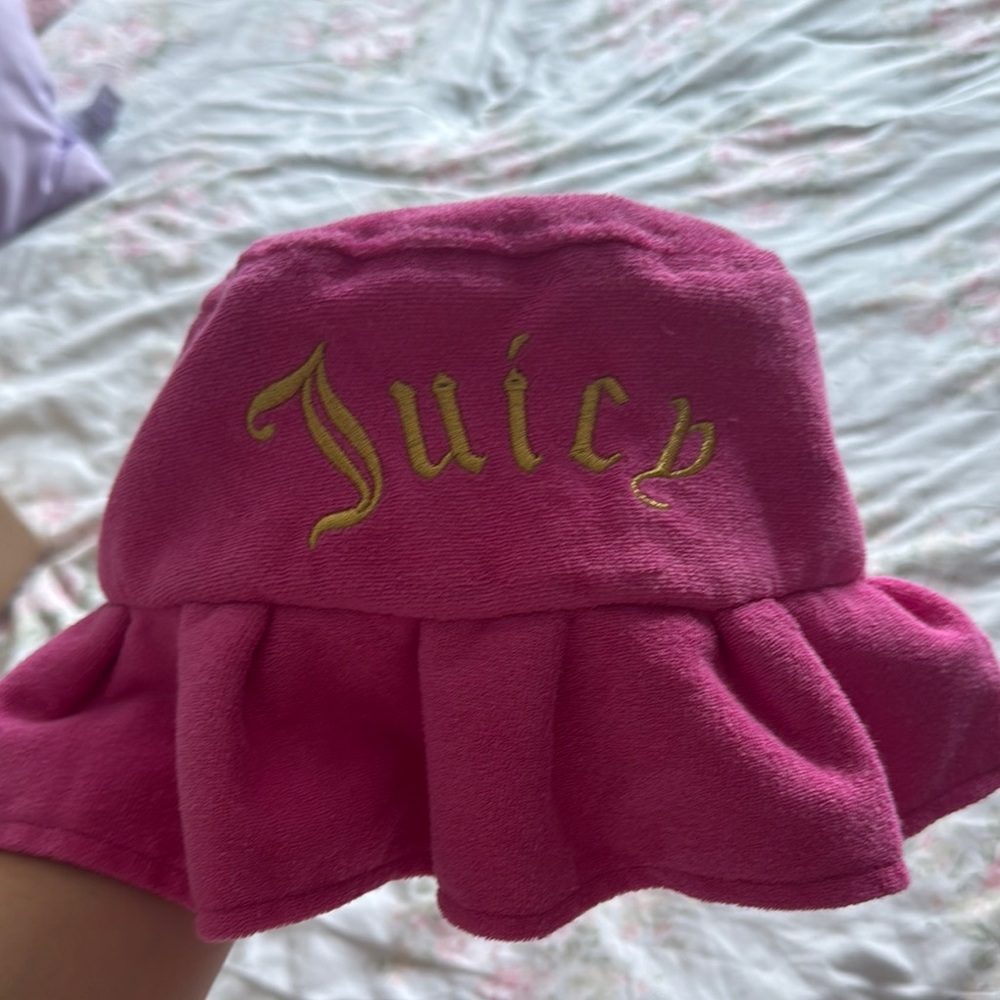Juicy Couture Fuchsia Bucket Hat with Gold Logo